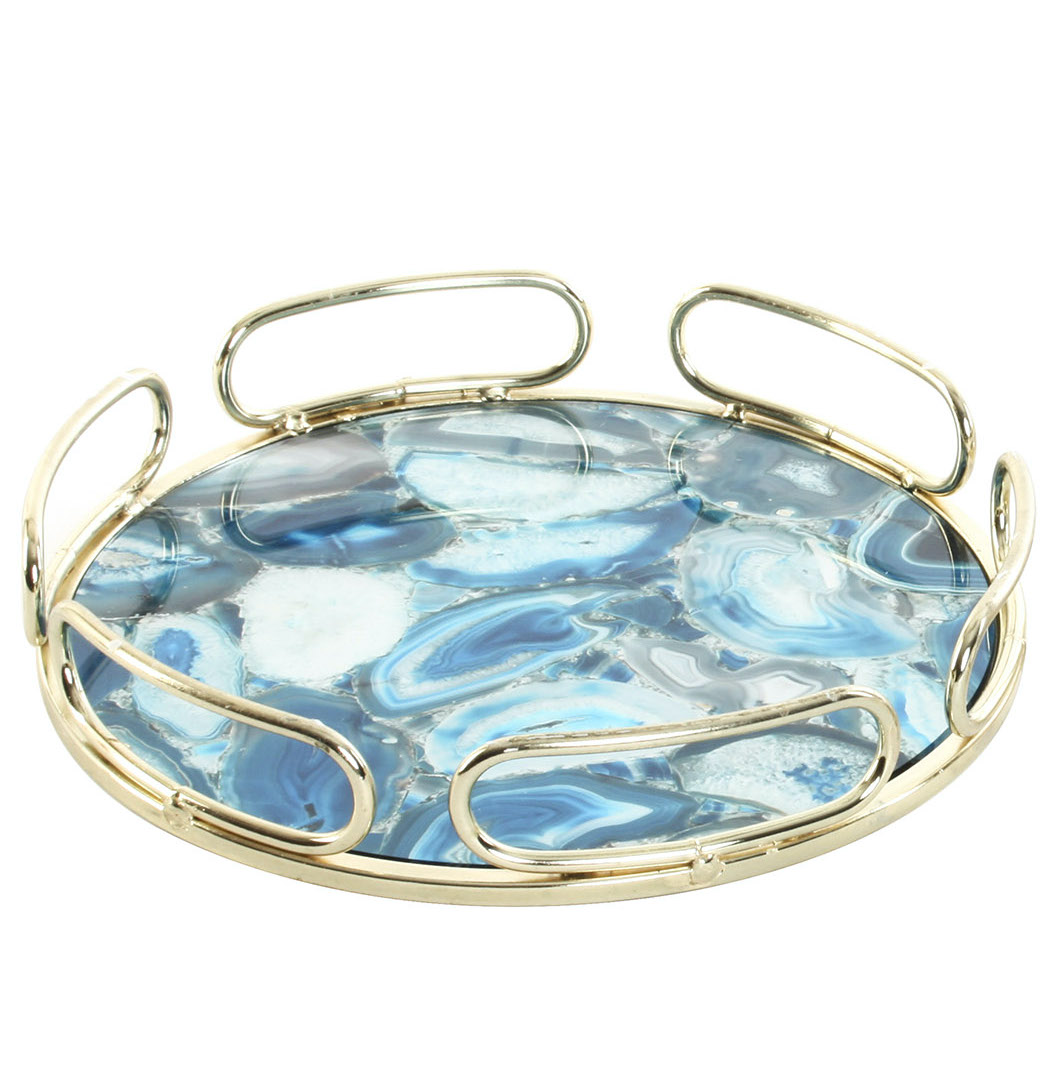 LD-153924-Blauqn9q9mNWFx2lS Serviertablett GEODA Rund 38 cm BLAU GOLD