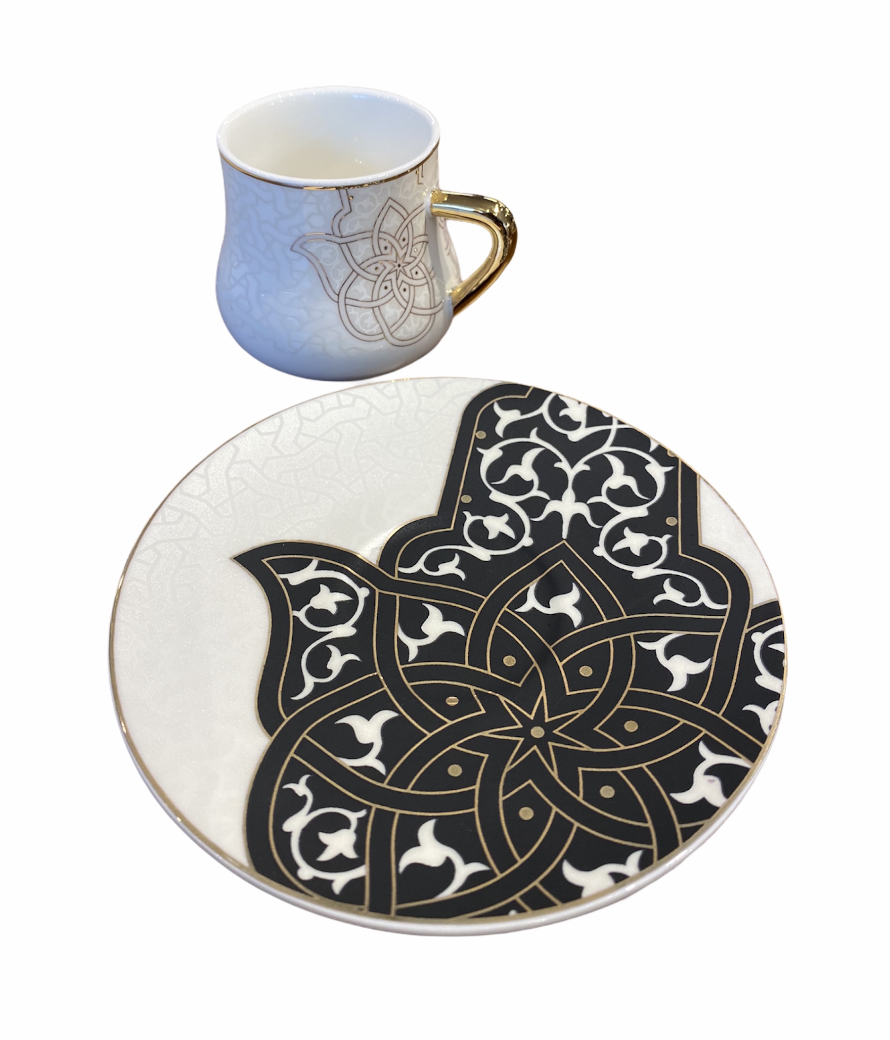 ANCIENT-Design-Mokkatassen-4 ANCIENT Design Mokkatassen Espressotassen Set Schwarz-Weiß 12-teilig