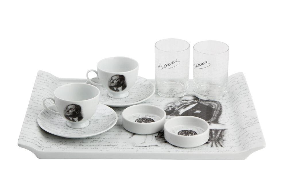04AP017776 ATATÜRK Premium Mokkaservice 2 Personen Set 9-teilig