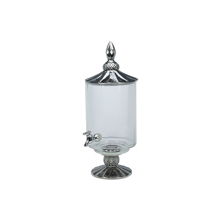 br-201712000001 BRICARD Getränkespender Sebil Glas 5 Liter Silber Deckel