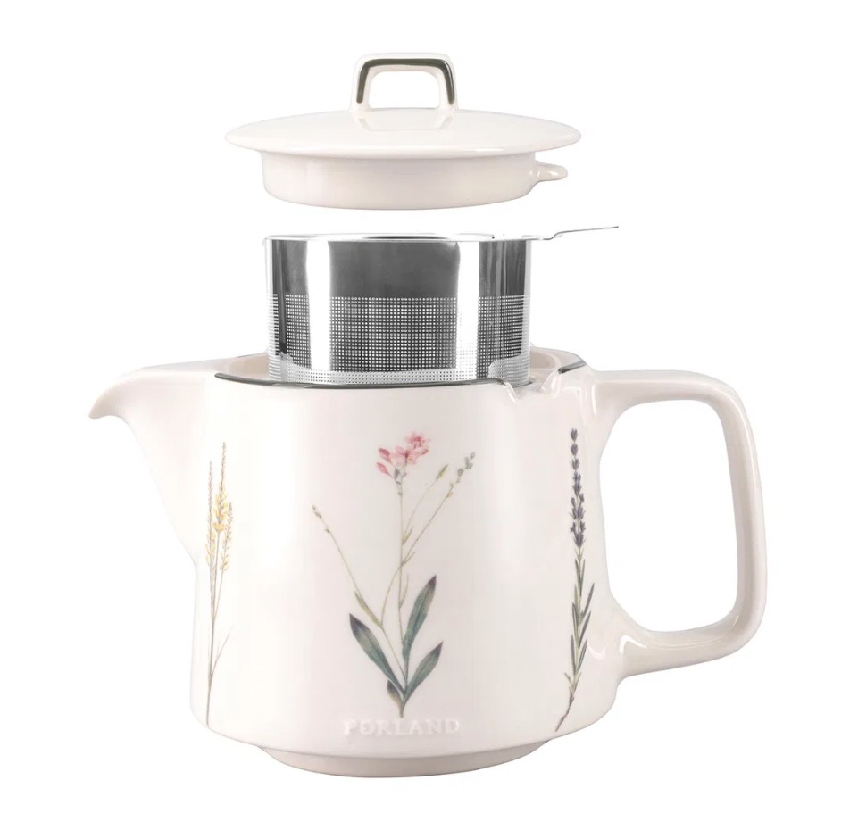 04POR035680-a Porland BOTANICAL Teekanne mit Edelstahl Filter 1 Liter