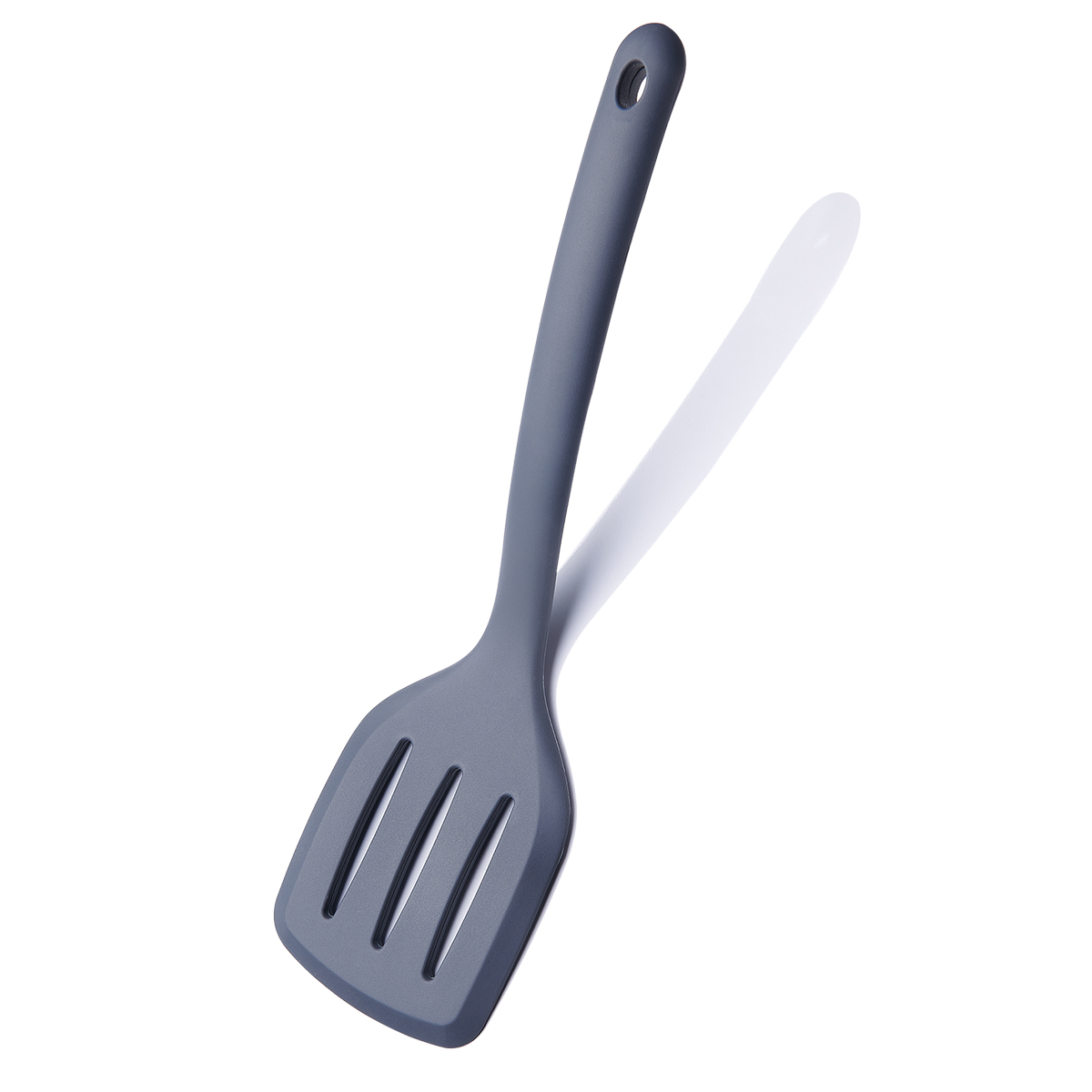 korkmaz-twisty-silikon-spatula-a746-servis-gerecleri-9000-83-B Korkmaz TWISTY A746 Silikon Schlitz Pfannenwender Grau