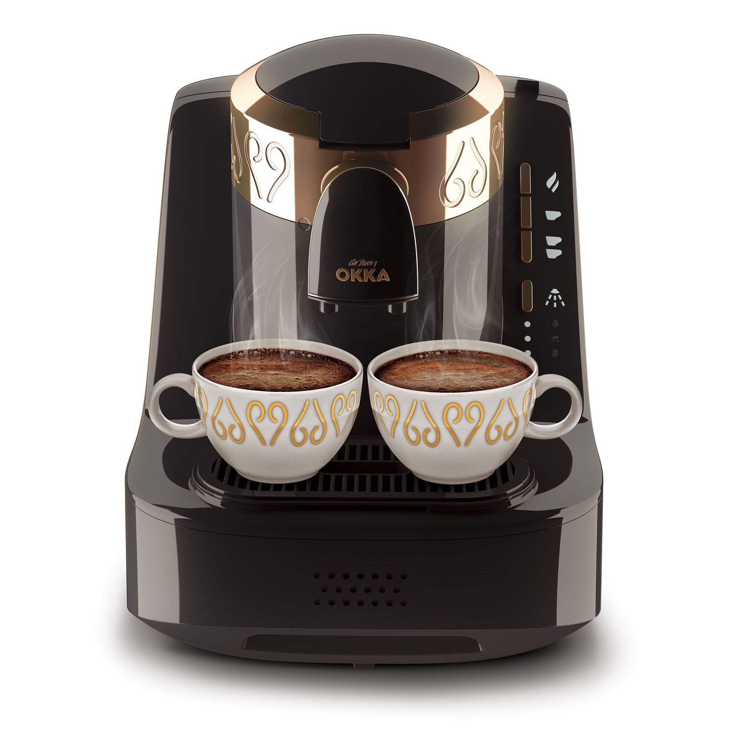 okka-siyah-2-fincan Arzum OKKA Schwarz-Kupfer Mokka-Maschine