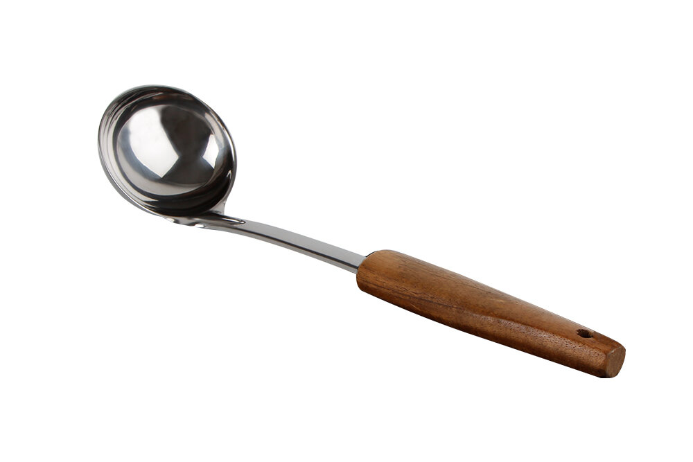 04STY003962-b WOODPECKER Schöpflöffel Suppenkelle 30 cm Holz und Edelstahl