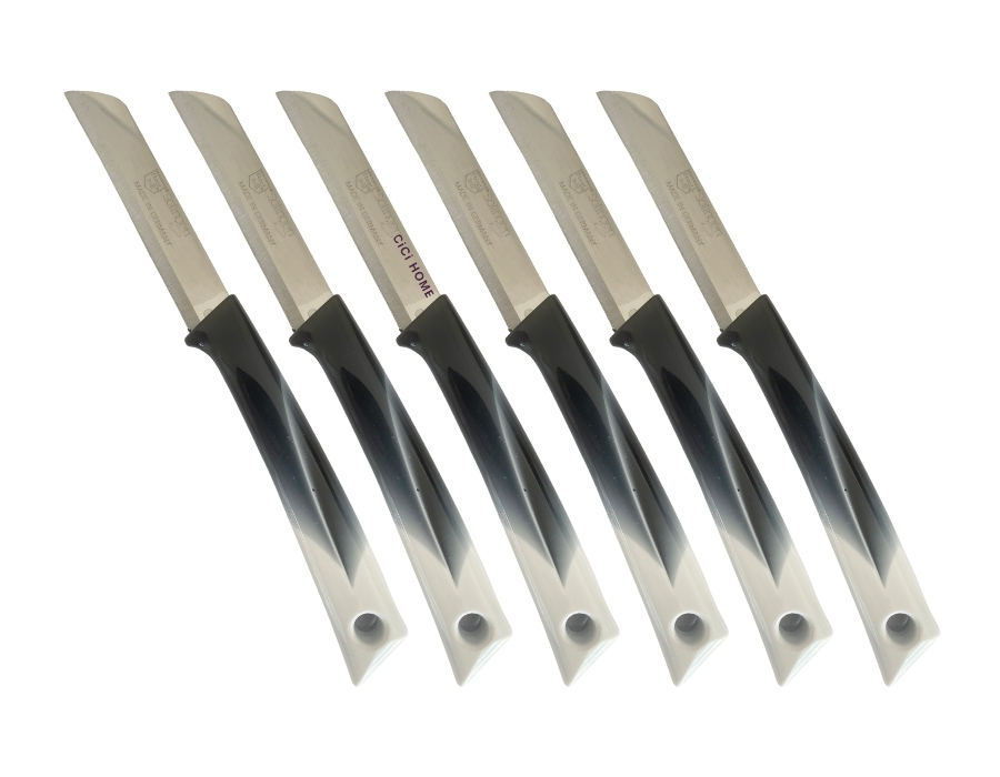 Solingen-Messer-schwarz-weiss-6er-Set-1 SOLINGEN Messer Obstmesser 6er Set Schwarz-Weiß