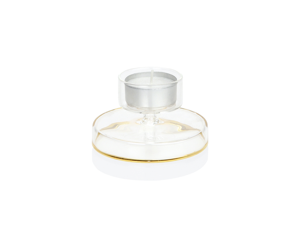 CR-69069-2 Teelichter Glas Gold 9x15cm