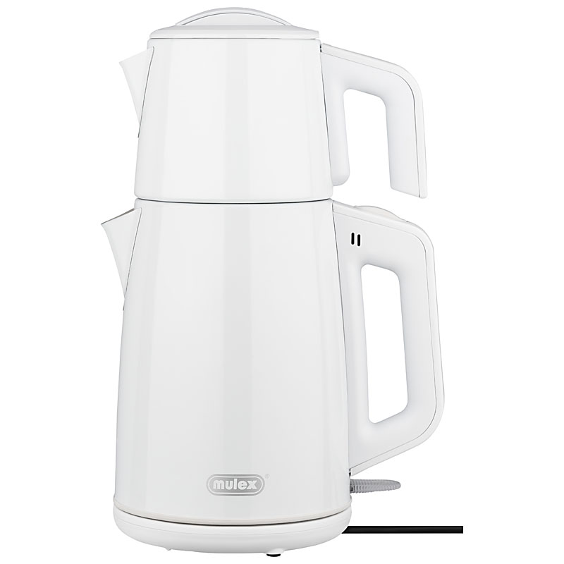Mulex-Teekocher-290109-a MULEX Tee-Express Türkischer Teekocher Edelstahl WEISS 1L - 2L