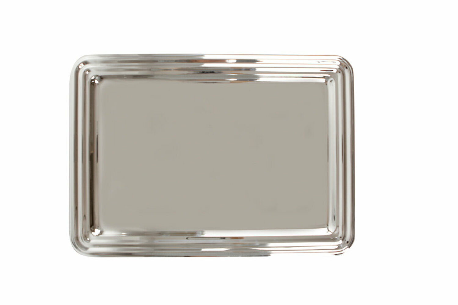 04STY003489-a Premium Edelstahl Serviertablett Versilbert 41X29 cm