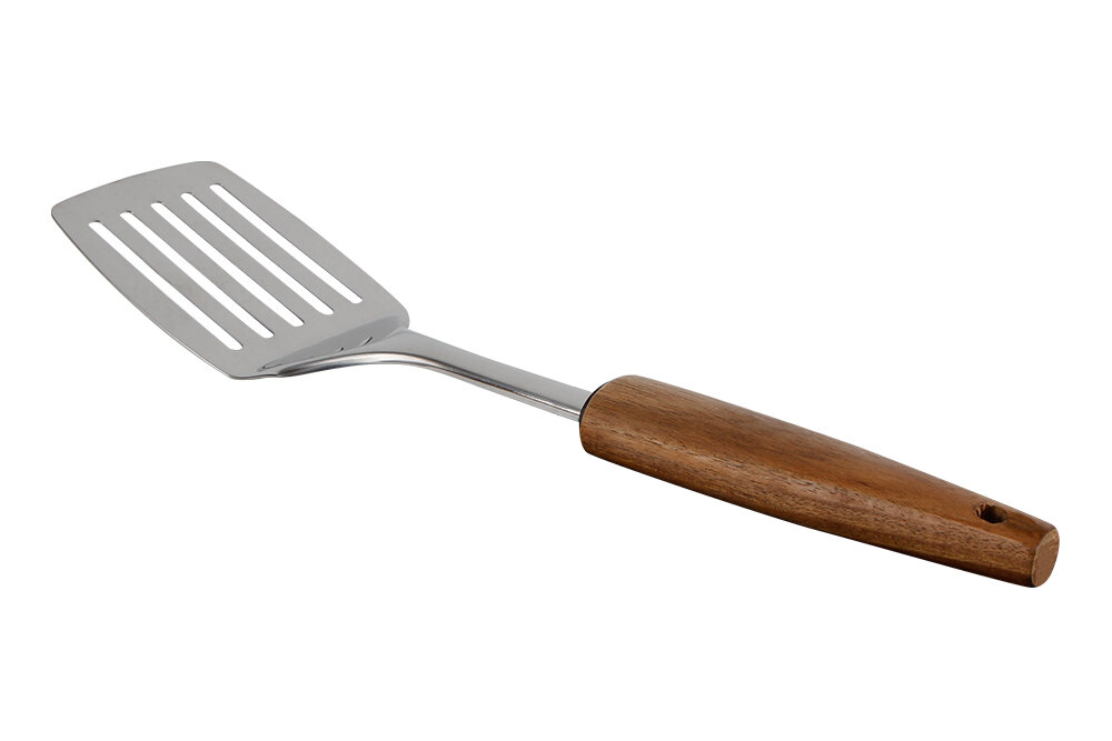 04STY003958-b WOODPECKER PfannenWender 34 cm Holz und Edelstahl