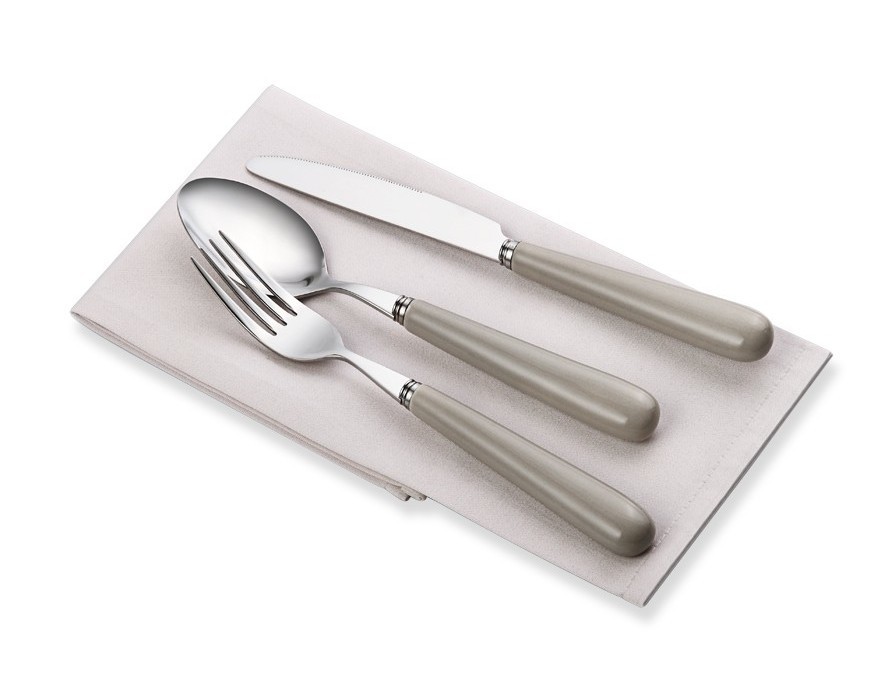 ygc003_1 Besteckset mit Porzellangriff in Grau 6er Set