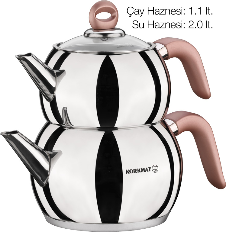 A210 Korkmaz Teekannen Set ROSABELLA A210 Induktion 1,1 L - 2 L