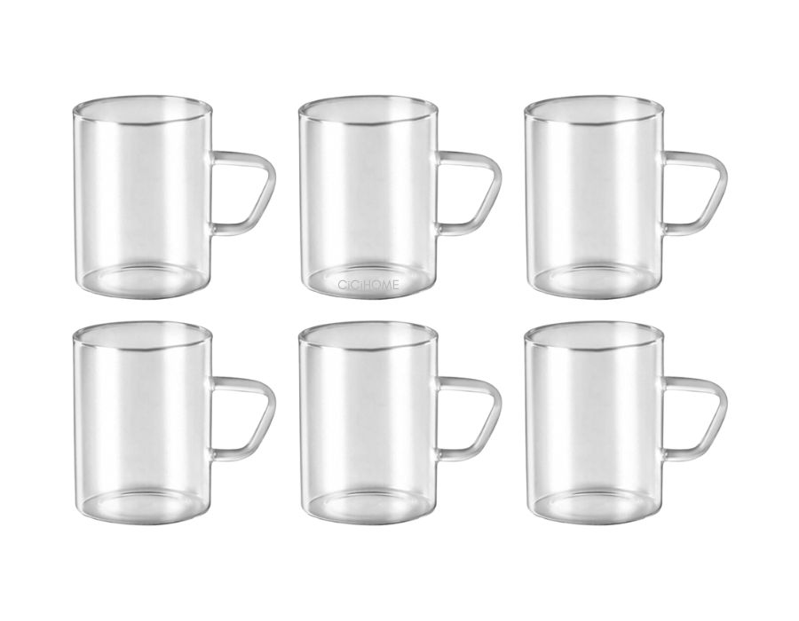 Dunne-Teegla-ser-2 Mulex Dünne Teegläser Kaffeegläser mit Henkel 6er Set