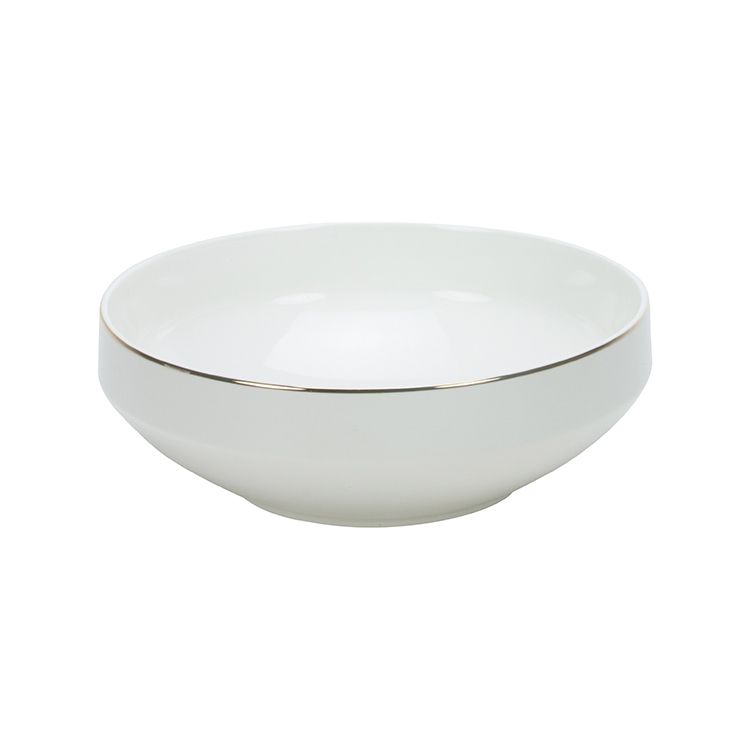 br3020-0360 Premium Servierschüssel LUNEL Weiß-GOLD 23x8 cm