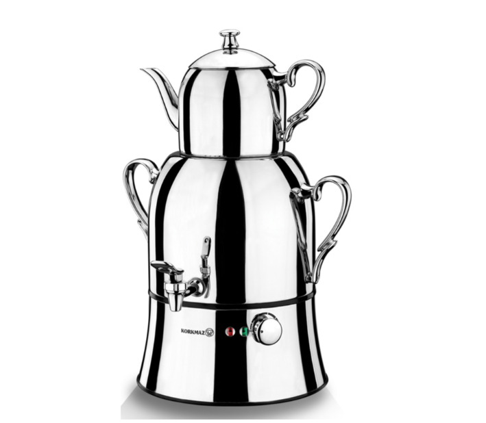 A334-a Korkmaz NOSTA MEGA Samowar A334 1,8 L + 4,0 L Inox/Chrom