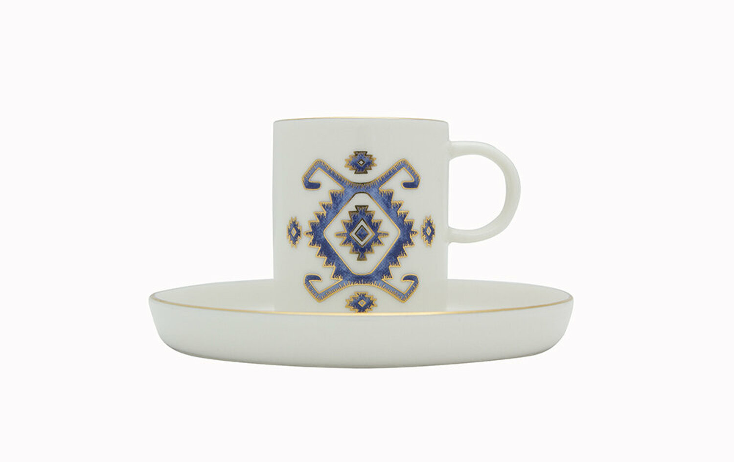 04ALM006043-a ARABESQUE Design5 Mokkatasse und Untersetzer 80ml mit Kilim Design