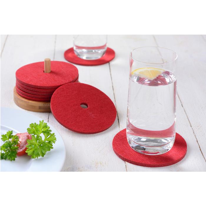 325-C8-Bun 8 Glasuntersetzer mit Halter rot