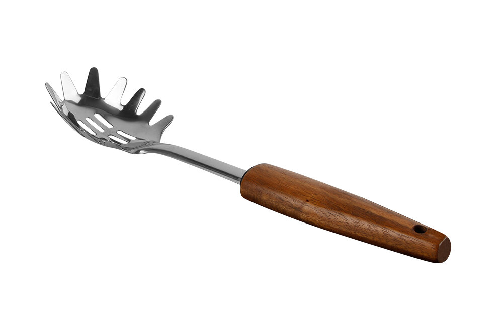 04STY003959-b WOODPECKER Spagettilöffel 32 cm Holz und Edelstahl
